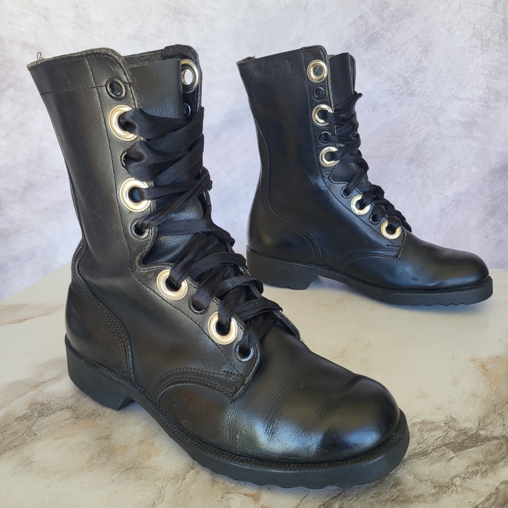 US Military Ro Search Size 7.5 W Black Giga Eyelet Combat Grunge Boots Women's